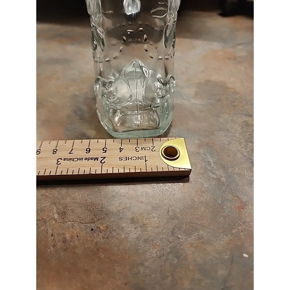 Vintage Libbey Clear Cowboy Boot Drinking Glass Mug Embossed Western Design/S28